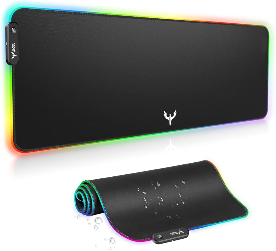 Extra Large RGB Gaming Mouse Pad-14 Light Modes, Extended Soft LED Mouse Pad, Anti-Slip Rubber Base, Computer Keyboard Mousepad Mat (31.5 X 12 Inch)