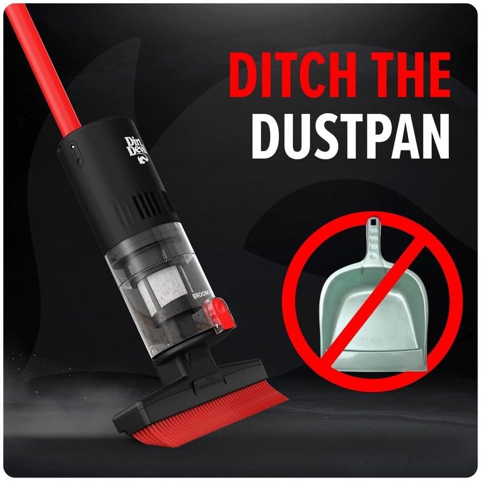 Broom Vac Cordless Hard Floor Cleaner, Lightweight, Bagless, Rechargeable, Clean Every Corner, Nook, Cranny and Edge, Cordless Vacuum Cleaners for Home Use