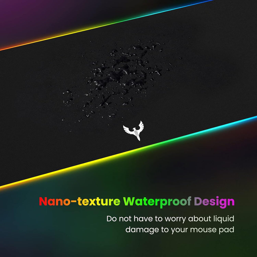 Extra Large RGB Gaming Mouse Pad-14 Light Modes, Extended Soft LED Mouse Pad, Anti-Slip Rubber Base, Computer Keyboard Mousepad Mat (31.5 X 12 Inch)