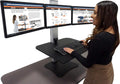 DC475 High Rise Electric Triple Monitor Standing Desk Converter | Three Large Monitor Sit-Stand Desk | 28” Wide Work Surface | Compatible with Any Standard Desk | Adjustable Monitor Holder
