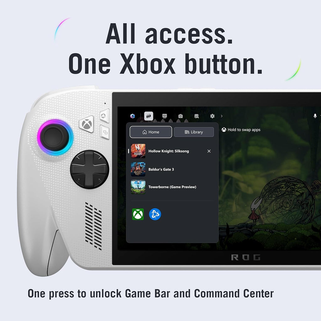 ROG Xbox Ally – 7” 1080P 120Hz Touchscreen Gaming Handheld, 3-Month Xbox Game Pass Premium Included, AMD Ryzen Z2 A, 16GB RAM, 512GB SSD, White