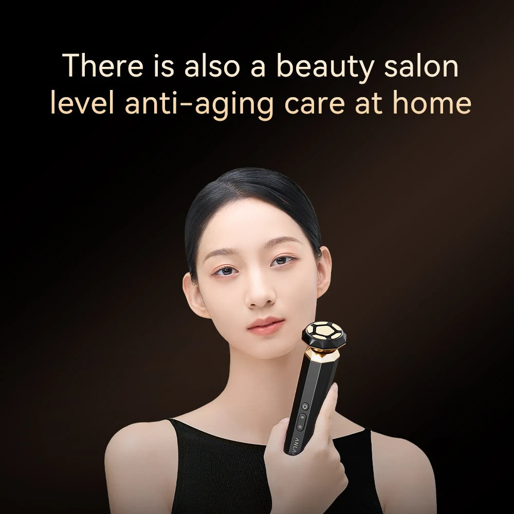 ANLAN Multifunction Skincare Device Pro 18K Gold Face Radio Frequency With Hot Cold EMS Facial Lifting Beauty Skin Care Massager