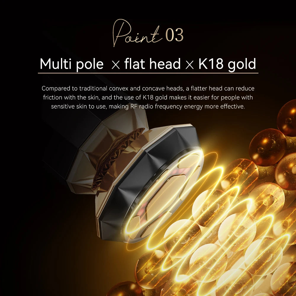 ANLAN Multifunction Skincare Device Pro 18K Gold Face Radio Frequency With Hot Cold EMS Facial Lifting Beauty Skin Care Massager