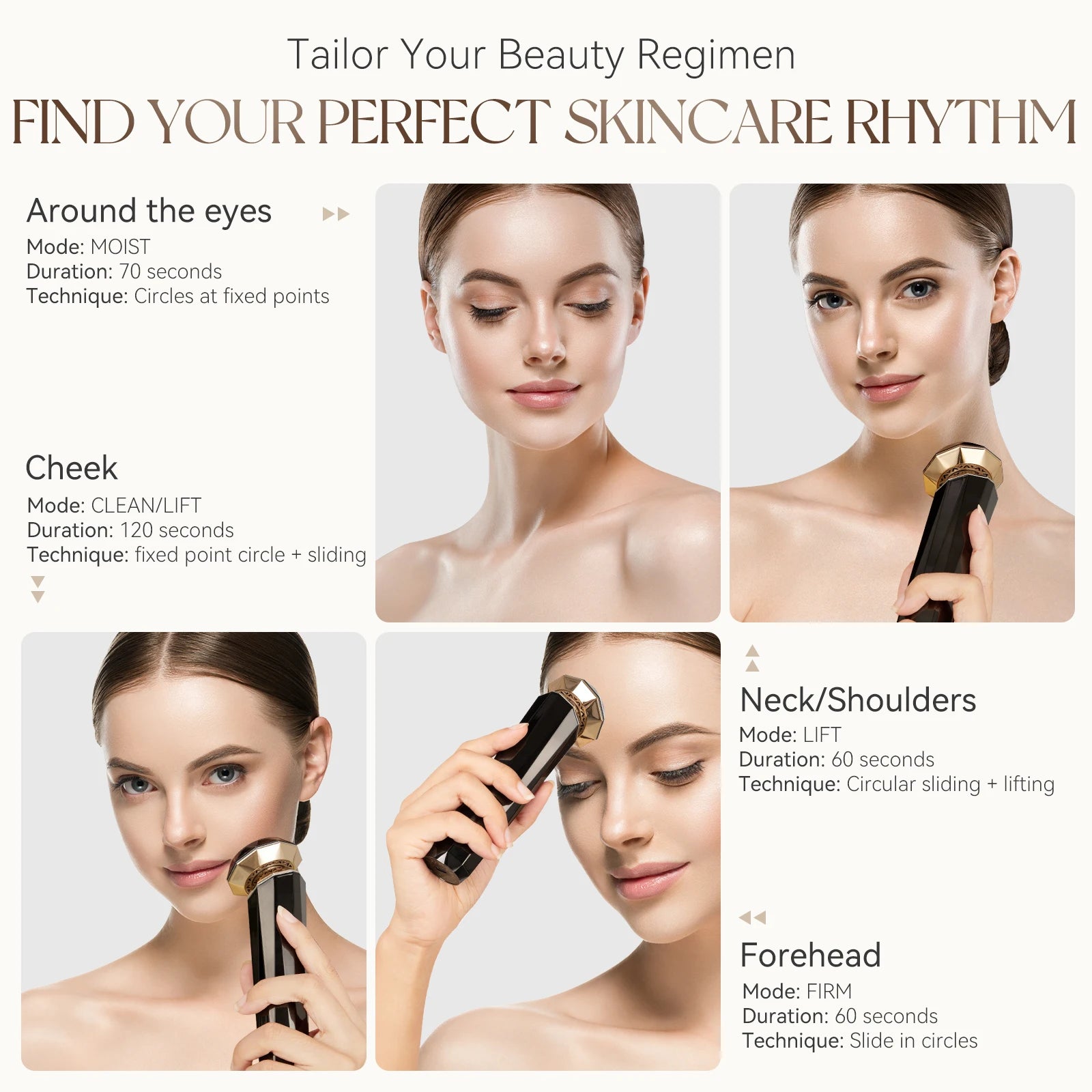 ANLAN Multifunction Skincare Device Pro 18K Gold Face Radio Frequency With Hot Cold EMS Facial Lifting Beauty Skin Care Massager