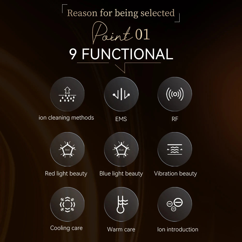 ANLAN Multifunction Skincare Device Pro 18K Gold Face Radio Frequency With Hot Cold EMS Facial Lifting Beauty Skin Care Massager