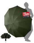 Inverted Umbrella,Large Automatic Reverse Windproof Compact Umbrella,114Cm Span-10 Ribs,Green