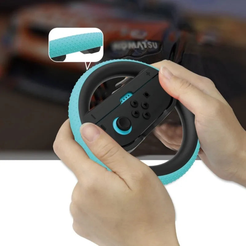 2PCS Steering Wheel for Switch 2 Joy Con Controller Switch2 Joycon 2 Racing Wheel Hand Grip for Mario Kart World 8 Deluxe