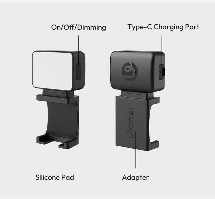 Ulanzi LM001 Pocket 3 Magnetic Mini Led Light Waterproof Video Light for DJI Osmo Pocket 3 for Vlogging Live 500mah Rechargeable