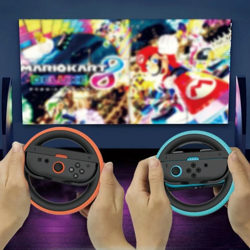 2PCS Steering Wheel for Switch 2 Joy Con Controller Switch2 Joycon 2 Racing Wheel Hand Grip for Mario Kart World 8 Deluxe