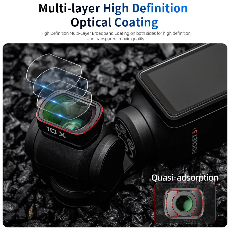STARTRC Macro Lens for DJI Osmo Pocket 3 10X Supper Clear Macro Lens Filter Magnetic Optical Glass Camera Accessories