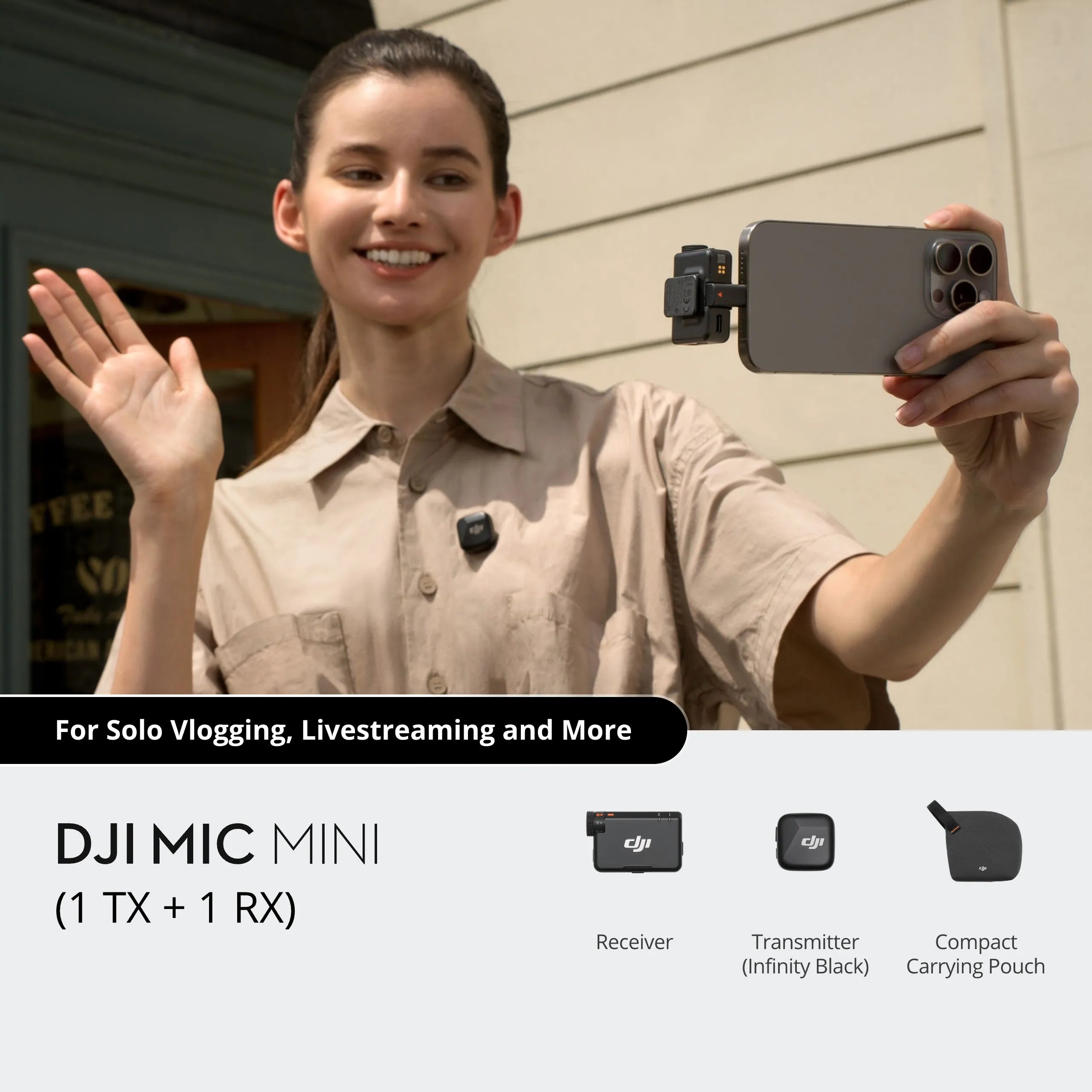 DJI Mic Mini Wireless Microphone with Intelligent Noise Cancelling High-Quality Audio With Stable Transmission