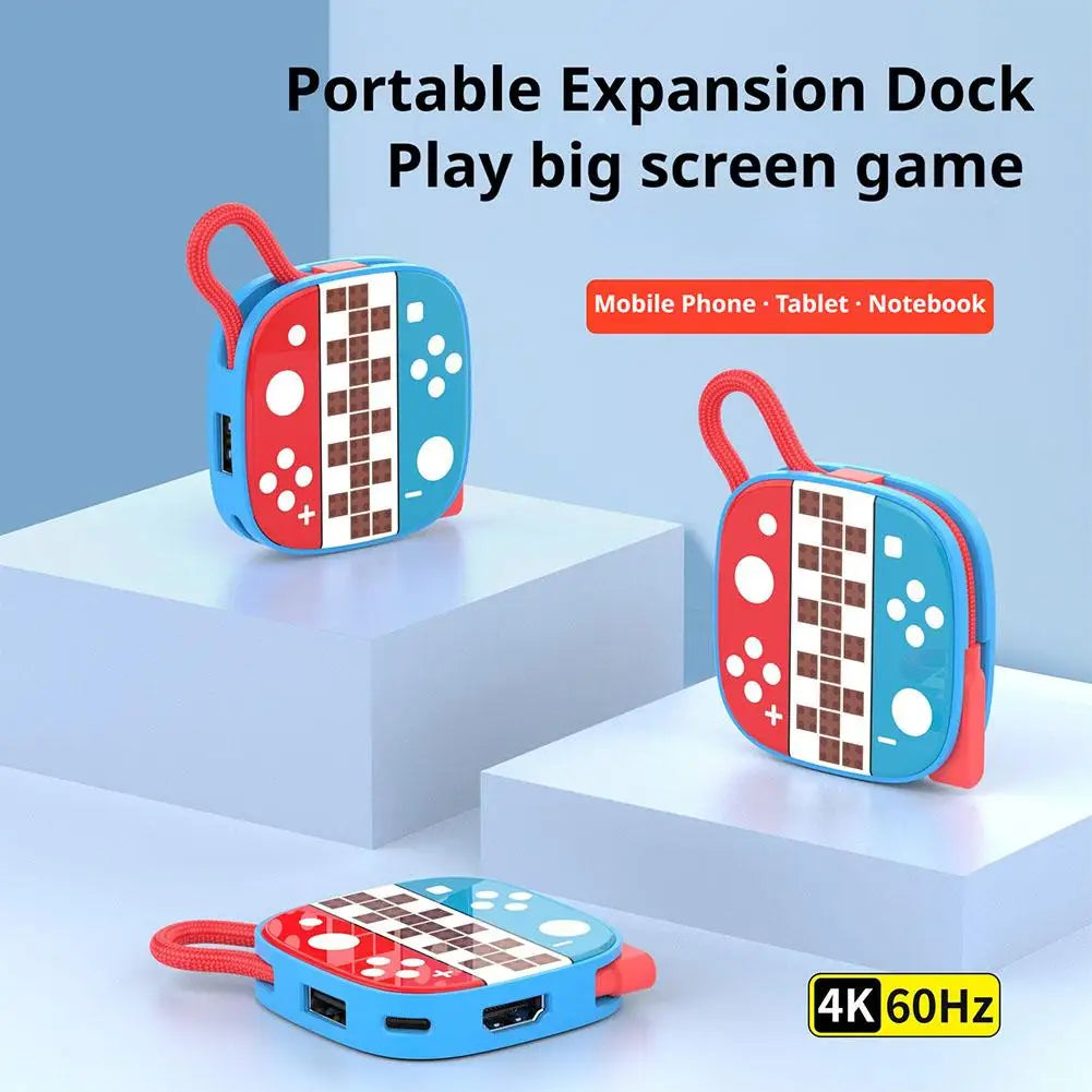 For Switch2 Type C Docking Station HDMI+USB3.0+PD Port 3 in1 Hdmi 4k 60hz TV Docking Station For Switch 2 Gaming Accessories