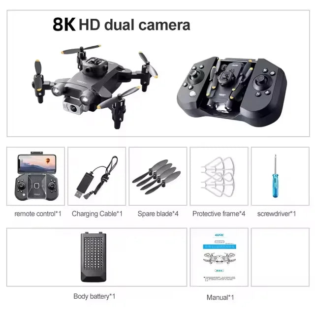 4DRC V30 Mini Drone with Camera HD 4K 1080P FPV RC Drones Profesional Five-sided Obstacle Avoidance Helicopter Drone Toy
