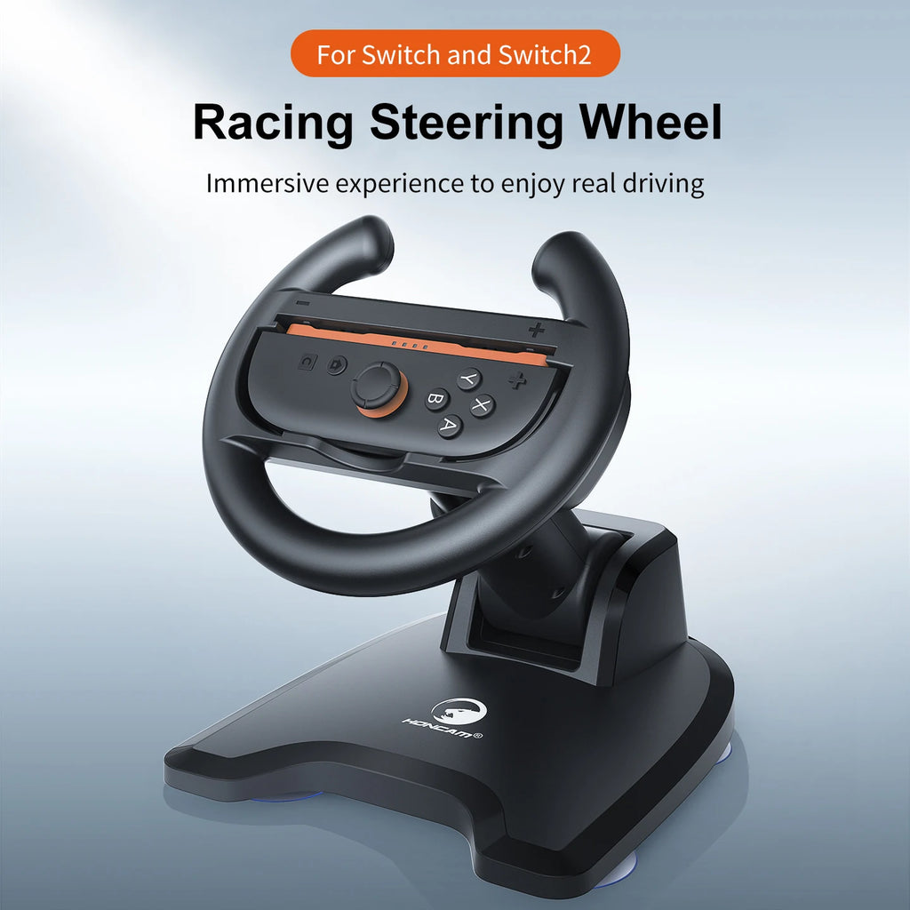 HONCAM Universal Racing Wheel Stand for Switch & Switch2 Joycon Game Wheel Controller with Secure Suction cup base for NS2 acces