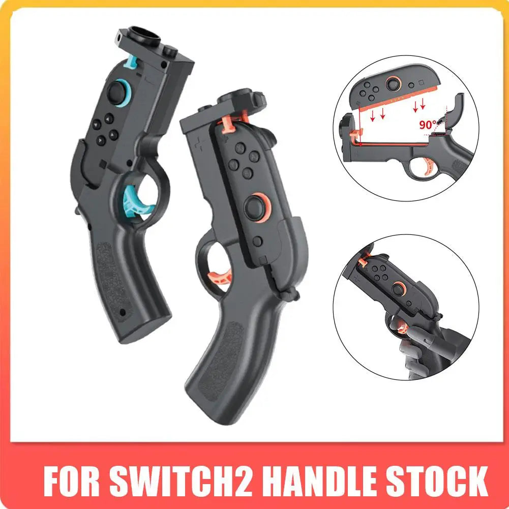 For Switch 2 Left and Right Controller Gaming Stock 2Pcs Gaming Gun Shooting Gunstock Hand Grip Universal design Game Accessory