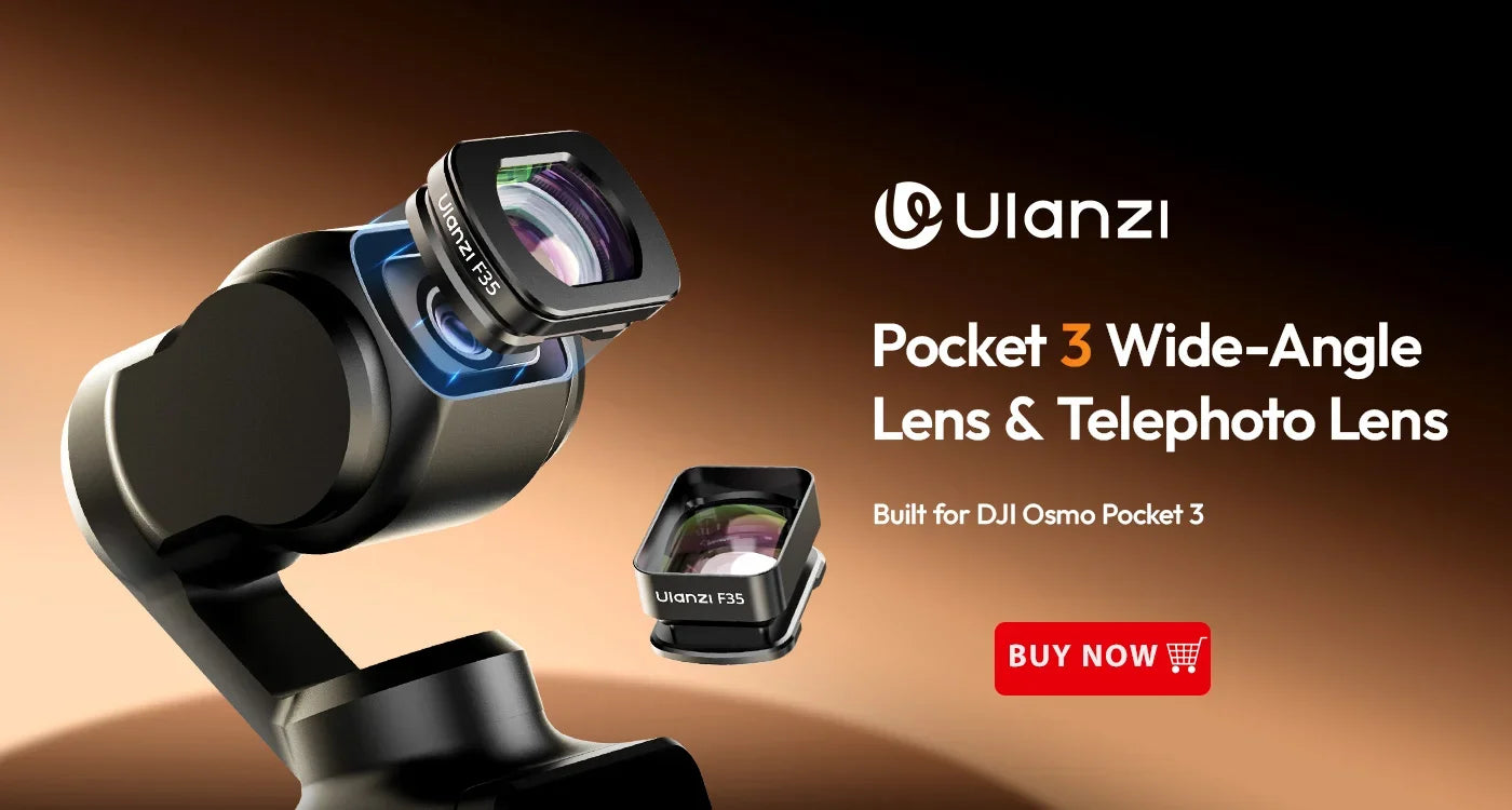 Ulanzi LM001 Pocket 3 Magnetic Mini Led Light Waterproof Video Light for DJI Osmo Pocket 3 for Vlogging Live 500mah Rechargeable
