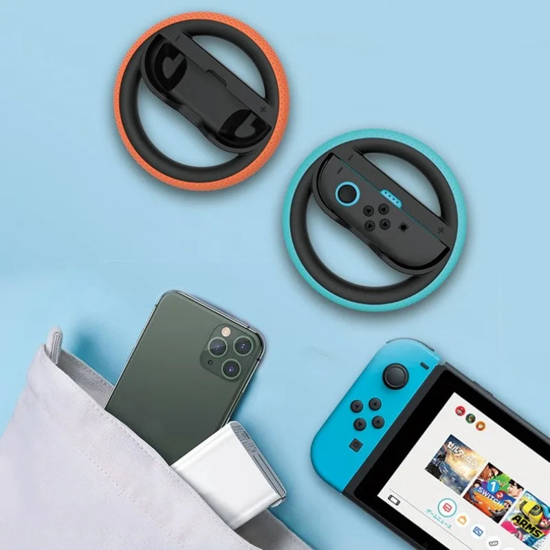 2PCS Steering Wheel for Switch 2 Joy Con Controller Switch2 Joycon 2 Racing Wheel Hand Grip for Mario Kart World 8 Deluxe