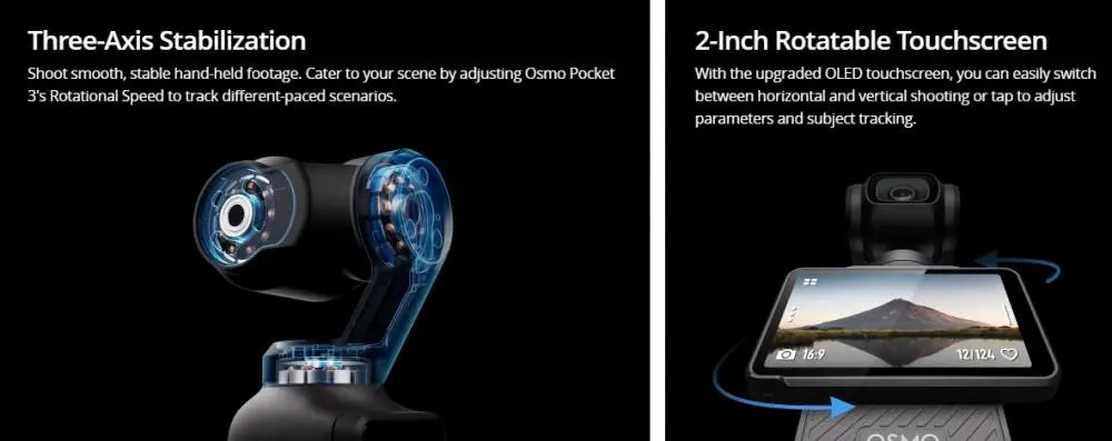 DJI Osmo Pocket 3 Pocket-Sized Vlogging Camera 1-Inch CMOS &4K/120fps 3-Axis Gimbal Mechanical Stabilization Original In Stock