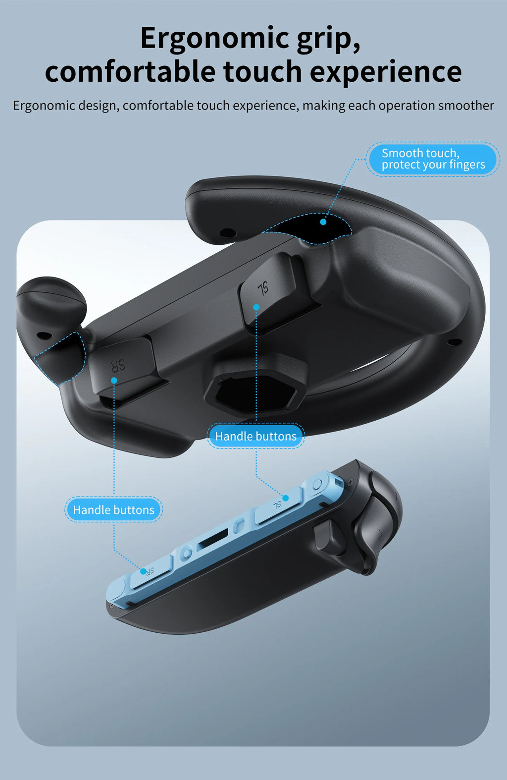HONCAM Universal Racing Wheel Stand for Switch & Switch2 Joycon Game Wheel Controller with Secure Suction cup base for NS2 acces