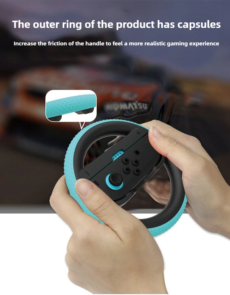 2PCS Steering Wheel for Switch 2 Joy Con Controller Switch2 Joycon 2 Racing Wheel Hand Grip for Mario Kart World 8 Deluxe