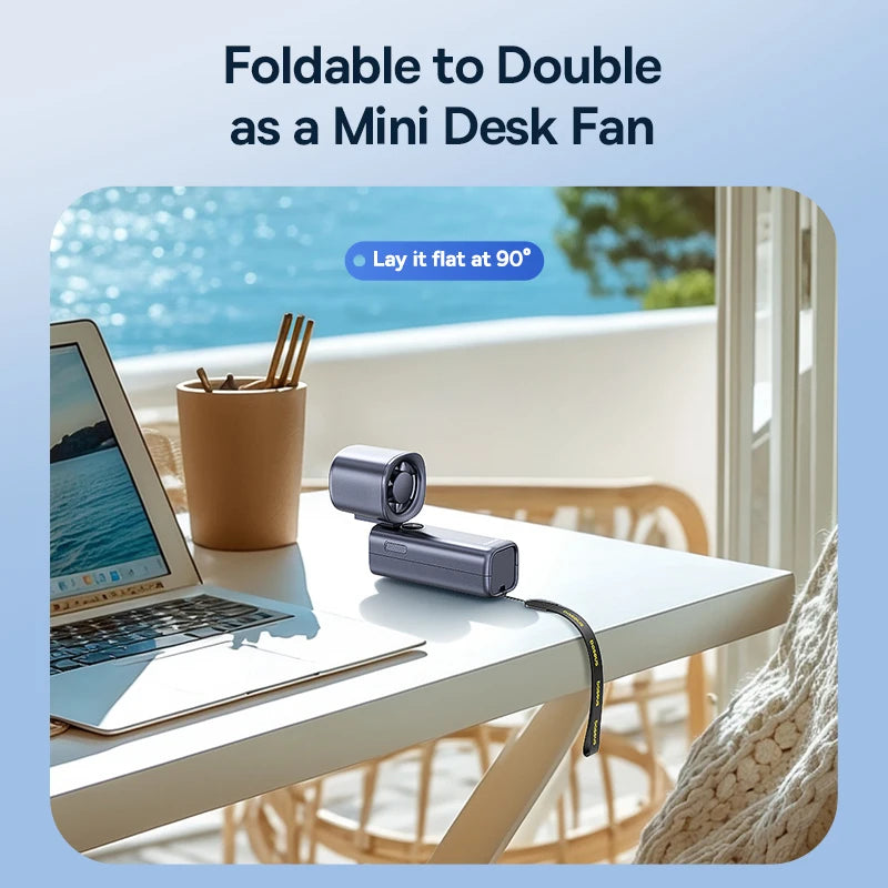 Baseus Portable Handheld Fan High-Speed Foldable Mini Fan 5 Speed Adjustable with 4000mAh Rechargeable Fan for Home&Outdoor&Car