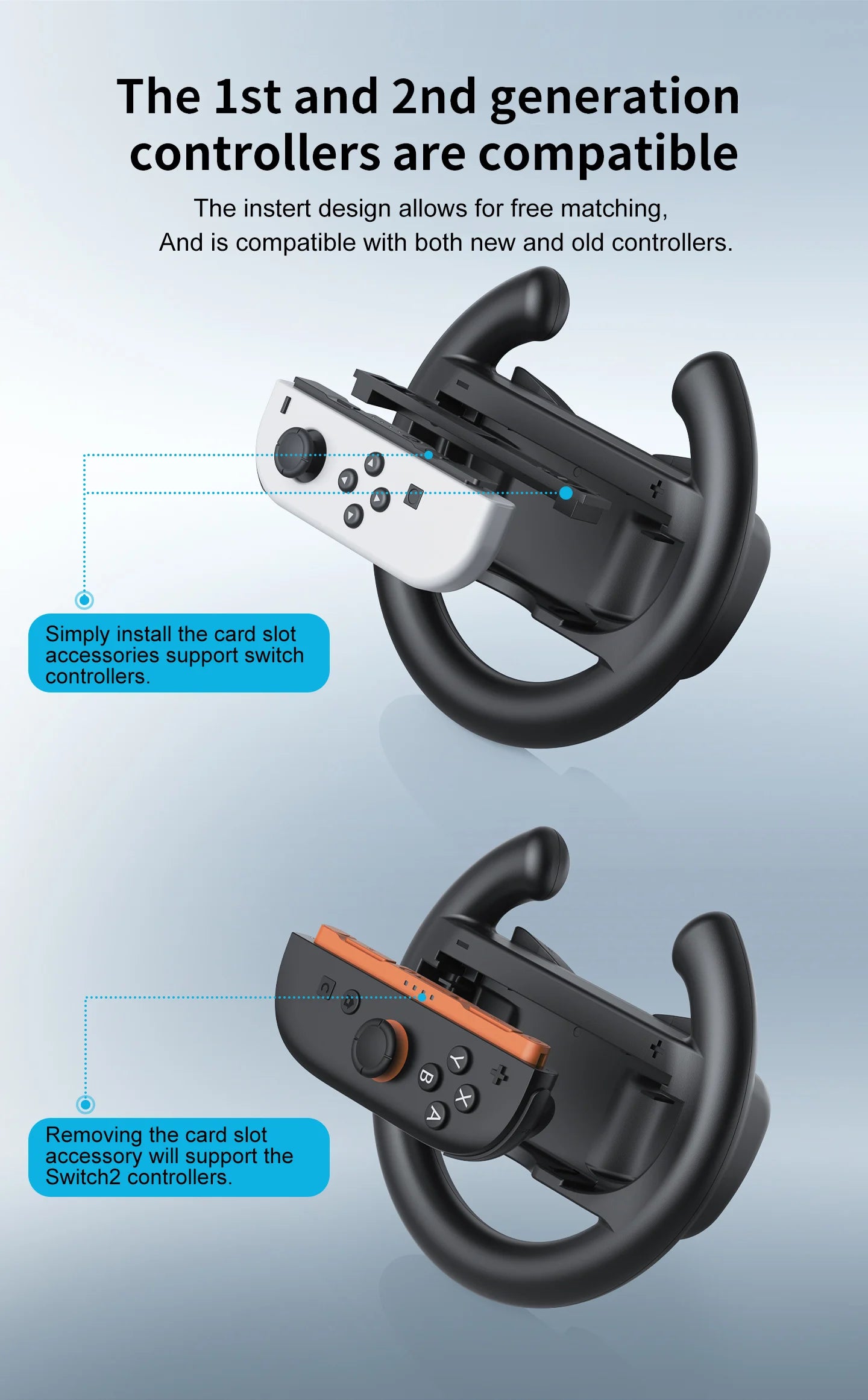 HONCAM Universal Racing Wheel Stand for Switch & Switch2 Joycon Game Wheel Controller with Secure Suction cup base for NS2 acces