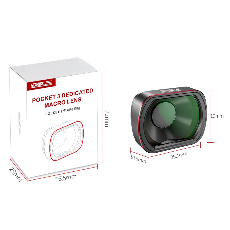 STARTRC Macro Lens for DJI Osmo Pocket 3 10X Supper Clear Macro Lens Filter Magnetic Optical Glass Camera Accessories