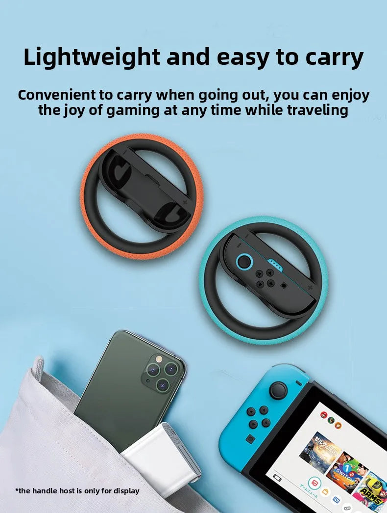 2PCS Steering Wheel for Switch 2 Joy Con Controller Switch2 Joycon 2 Racing Wheel Hand Grip for Mario Kart World 8 Deluxe