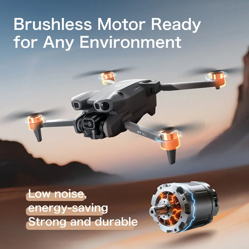 GT50 RC Drone 8K HD Aerial Photography Remote Control Aircraft Dual Camera WIFI GPS Three Sided Obstacle Avoidance Quadcopter