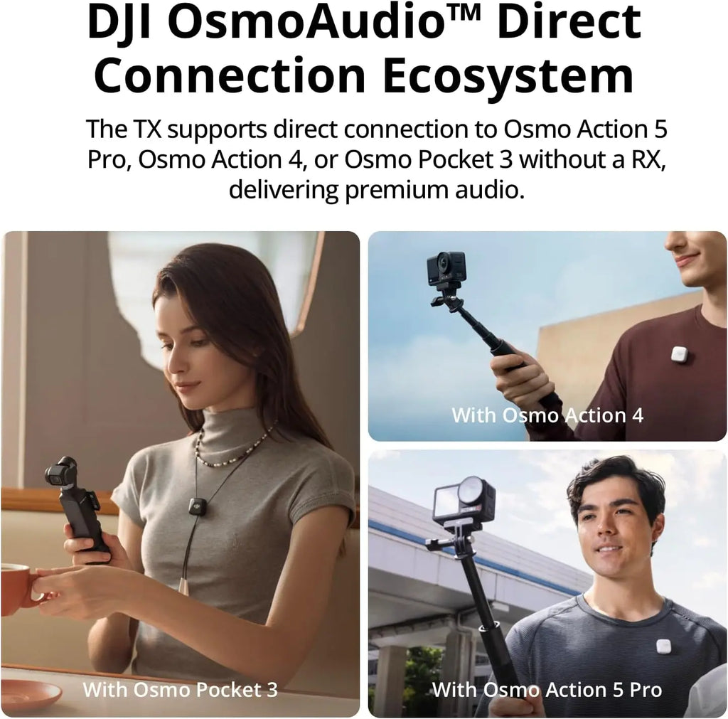 DJI Mic Mini Wireless Microphone with Intelligent Noise Cancelling High-Quality Audio With Stable Transmission