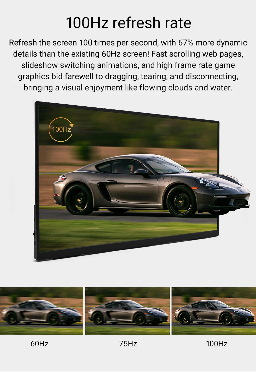 ZSUS 18-Inch 1080P 100Hz 100%sRGB Portable Monitor 16:9 HDR 350cd /M² For XBox PS4 / 5 Switch Cell Phone PC Loptop Extension