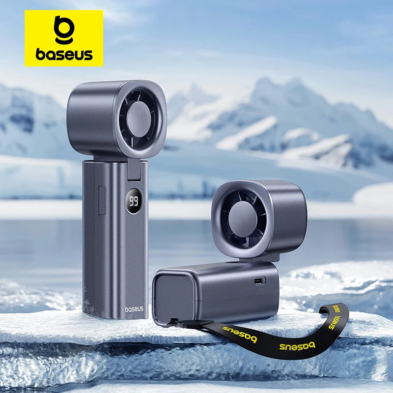 Baseus Portable Handheld Fan High-Speed Foldable Mini Fan 5 Speed Adjustable with 4000mAh Rechargeable Fan for Home&Outdoor&Car