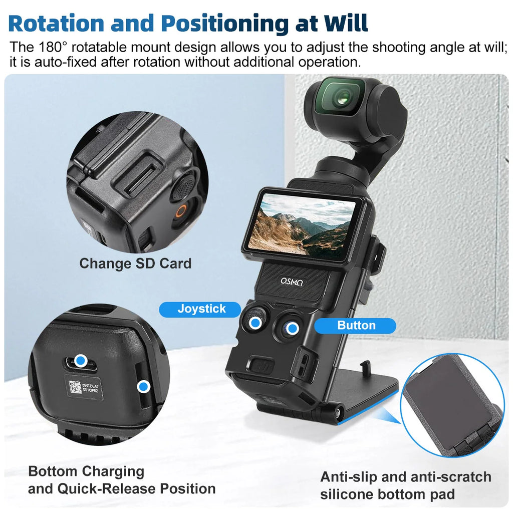 Multifuctional Magnetic Bracket Mount Compatible with Dji Osmo Pocket 3 Expansion Adapter Magnet Steering Holder Bracket Pocket3