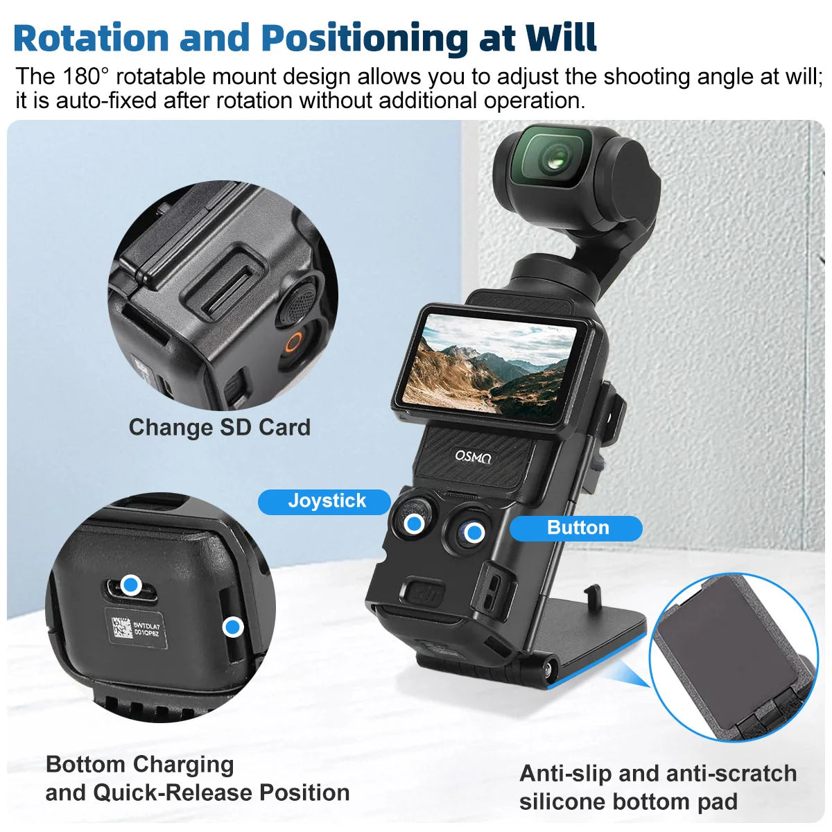 Multifuctional Magnetic Bracket Mount Compatible with Dji Osmo Pocket 3 Expansion Adapter Magnet Steering Holder Bracket Pocket3