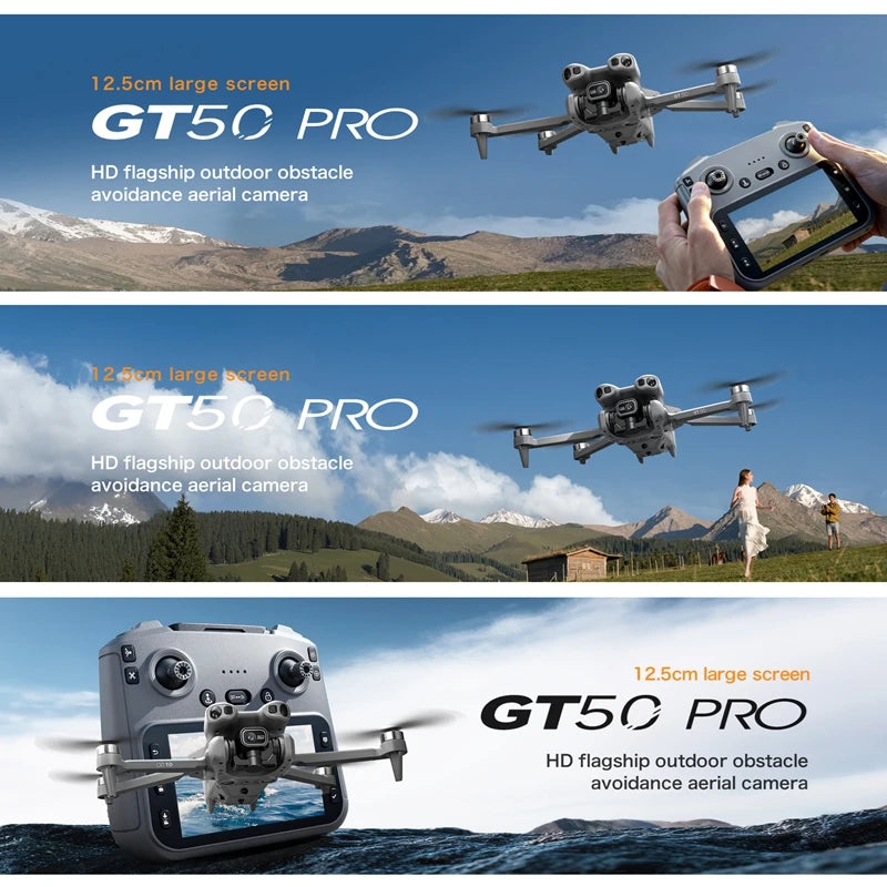 GT50 RC Drone 8K HD Aerial Photography Remote Control Aircraft Dual Camera WIFI GPS Three Sided Obstacle Avoidance Quadcopter