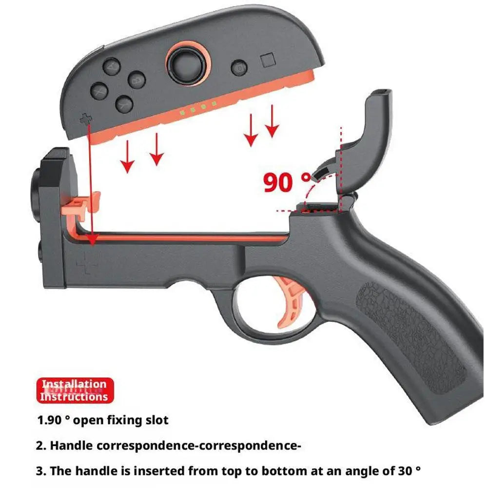 For Switch 2 Left and Right Controller Gaming Stock 2Pcs Gaming Gun Shooting Gunstock Hand Grip Universal design Game Accessory